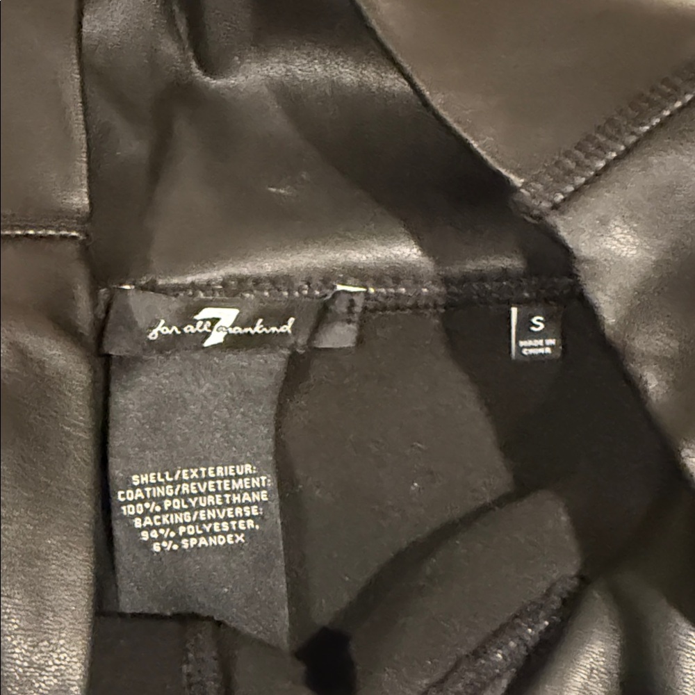 7 For All Mankind Black Faux Leather Leggings - Picture 3 of 5